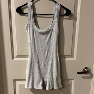 SKIMS Light Gray Ribbed bodysuit